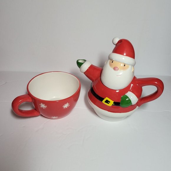 Hallmark Santa Teapot with Cup Stack Set of 3 - Picture 6 of 12